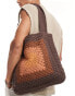 ASOS DESIGN oversized crochet tote bag in brown