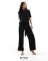 JDY Petite short sleeve pocket jumpsuit in black