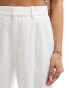 Hollister linen blend wide leg trouser in white