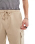 ASOS DESIGN heavyweight utility shorts in beige