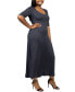 Plus Size Elbow Length Sleeve Maxi Dress