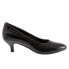 Trotters Kiera T1805-045 Womens Black Extra Wide Leather Pumps Heels Shoes 7