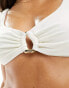 Candypants gold hardware scoop bikini top in cream