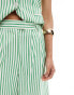 ASOS DESIGN longline high waisted tailored short co-ord in green stripe