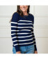 Women's Long Sleeve Breton Button Sweater Made from Organic Cotton