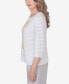 Women's Charleston Striped Embroidered Top