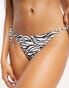 Wolf & Whistle Exclusive Fuller Bust mix & match high leg tie side bikini bottom in zebra print