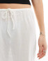 Weekday Pixi tiered semi sheer midaxi skirt in white