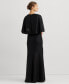 Women's Twist-Front Cape-Overlay Gown