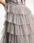 Amy Jane London Sofia tulle maxi dress in grey