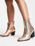 Glamorous Wide Fit western ankle boots in bronze exclusive to ASOS