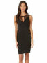 BCBGeneration Women's Faux Wrap Mesh Inset Cocktail Dress Black S