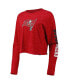 Women's Red Tampa Bay Buccaneers Crop Long Sleeve T-shirt