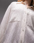 Topshop crinkle double pocket shirt in ivory