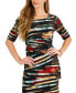 Women's Bateau-Neck Elbow-Sleeve Sheath Dress