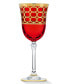 Multicolor White Wine Goblet with Gold-Tone Rings, Set of 4