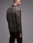 Selected Homme Overshirt in brown jacquard print