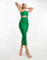 Vesper Tall asymmetric halterneck midi cut out dress in green