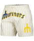 Men's Cream Seattle Mariners Pinstripe Retro Classic Woven Shorts