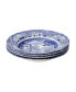 Blue Italian Rim Soup Bowl Set/4