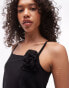 Topshop sheer corsage cami in black