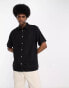 Weekday randy short sleeve shirt in black