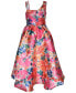 Big Girls Floral-Print Double-High-Low Dress