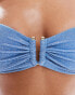 Lindex Brie bandeau bikini top in dusty blue