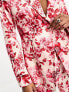 Forever New Petite satin blazer co-ord in red floral print