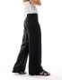 & Other Stories linen blend fluid wide leg trousers in black