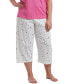 Женская пижама Hue womens Plus Size Sleepwell Printed Knit Capri Pajama Pant made with Temperature Regulating Technology