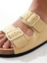 Glamorous double strap footbed sandals in taupe