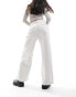 ONLY high waist wide fit trouser with pleat detail in stone