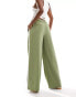 ONLY pull on trouser with contrast panel in khaki