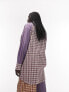 Topshop spliced check oversize pyjama shirt in multi