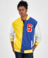 Men's Snoopy Speed Beagle Colorblocked Fleece Varsity Bomber Jacket