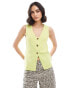 Threadbare knitted waistcoat in lime