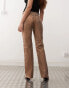 Weekday Fern metallic coated trousers in bronze