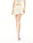 Lioness ruffle detail mini skirt co-ord in ivory