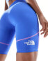 The North Face Training Hakuun contour seam high waist legging shorts in blue