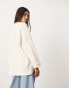 ASOS EDITION textured heavy weight jersey top with seam detail in ivory