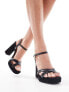 River Island cross strap platform heel in black