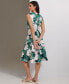 Women's Floral Jewel-Neck Sleeveless Dress