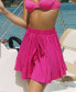 Women's Hot Pink Ruffled Flare Shorts