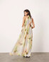 ASOS EDITION chiffon halterneck trapeze maxi dress in watercolour print