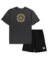 Комплект пижамы Concepts Sport Black, Heathered Charcoal Boston Bruins Big and Tall T-shirt and Shorts Sleep Set