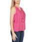 Women's Embroidered Hem Sleeveless Top