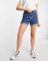 Vero Moda denim mom shorts in mid blue