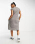 Fire & Glory cap sleeve midi dress in charcoal grey