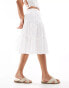 ASOS DESIGN midi cotton clean prairie skirt in white